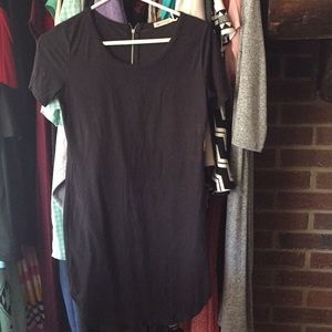 Sexy black velvet mini dress